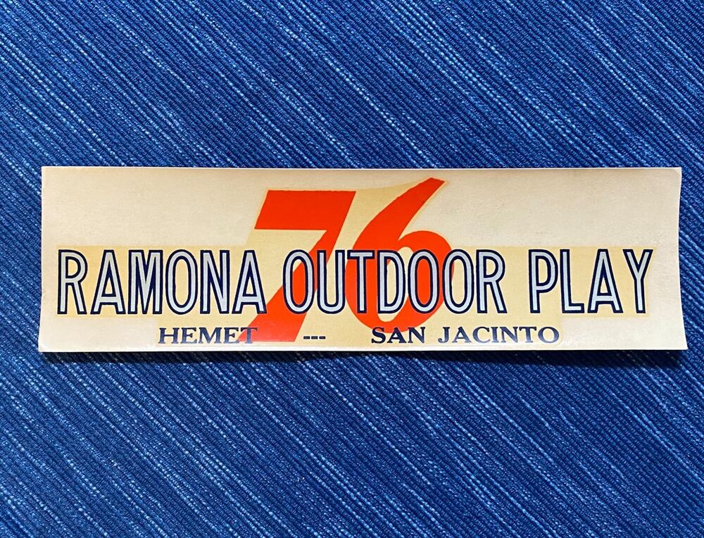 VTG Union 76 Oil Ramona Outdoor Play Hemet California Decal Gas Station Souvenir
